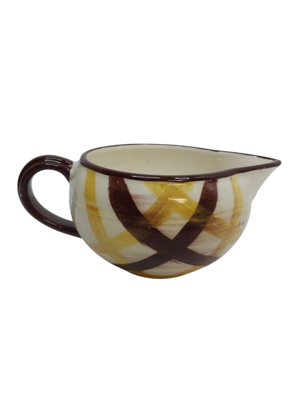 Vernon Kilns California Vernonware Organdie Gravy Boat Plaid USA MCM